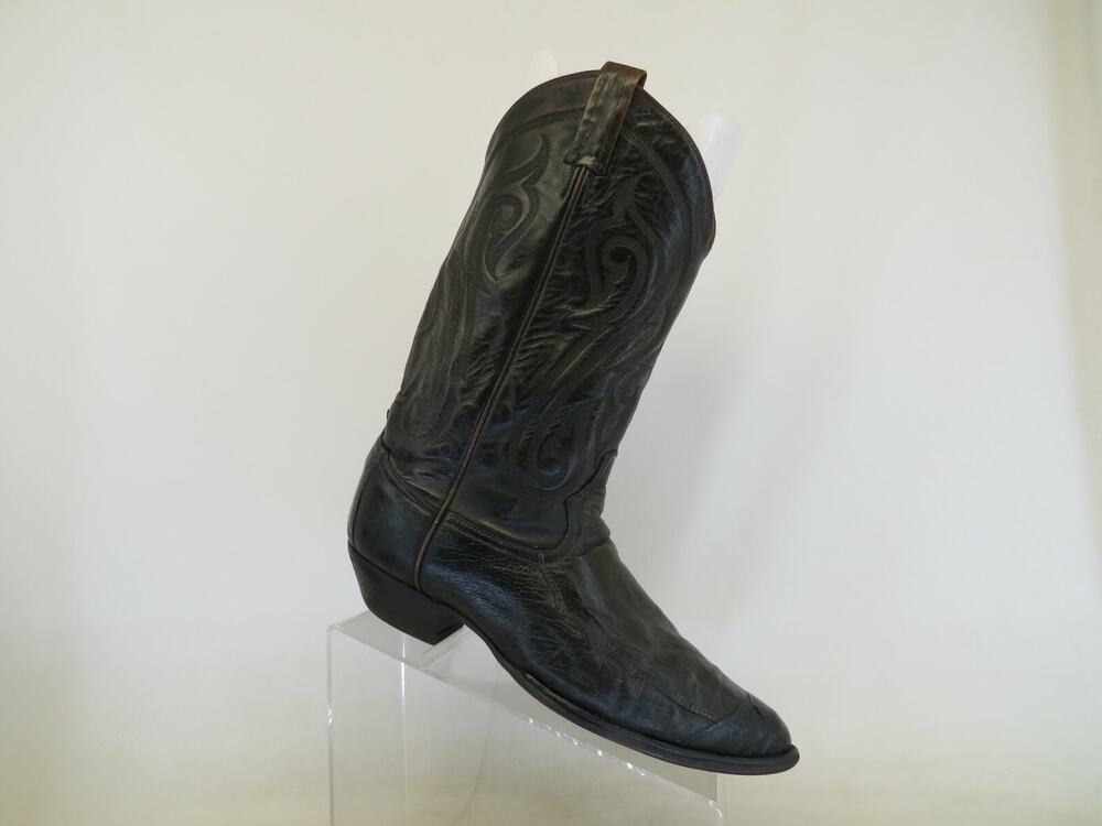 TONY LAMA Distress Brown Leather Ostrich Cowboy Western Boots Mens Size 9.5 D